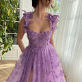 fashion  women's wedding dress tulle suspender sleeveless high slit bridal party beach dress