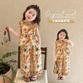 Girls' cartoon dress set - trendy and cute summer outfit for toddlers and young girls - casual floral print