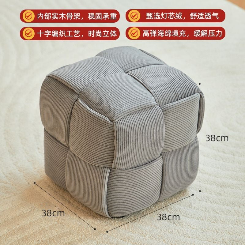 Entrance soft bag shoe changing stool for home door sofa stool bench popular fitting room stool makeup stool
