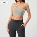 Thin shoulder strap camisole women's nude tube topintimatescomfortableplaid fitness pilates yoga bra daw138
