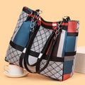 2025 new women's large capacity tote bag - stylish and versatile shoulder bag - color block minimalist design - mommy bag