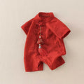 Summernew arrival red full moon 100 days first birthday catching week clothes new chinoiserie baby one-piece clothes chinese style ritual crawling clothes