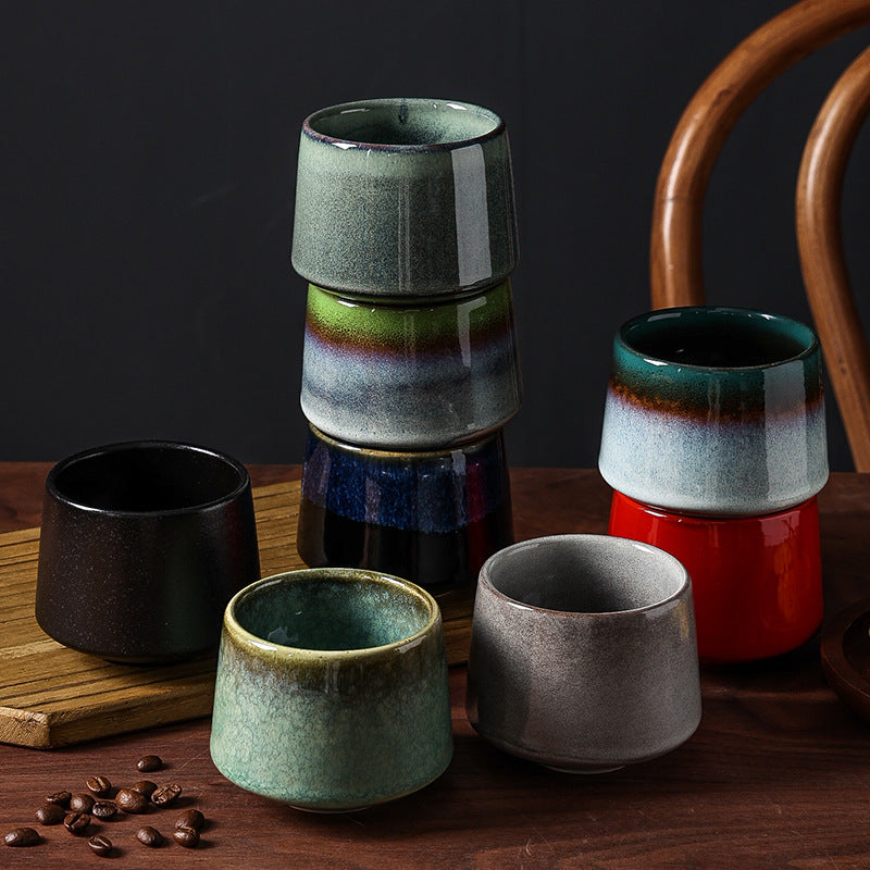 For home making tea and drinking water creative kiln retro ceramic cup various colors large office coffee cup