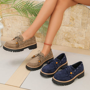 Wholesale women's plus size chunky sole flats - new  spring/autumn collection, european & american style, fashionable, casual, versatile, lace-up