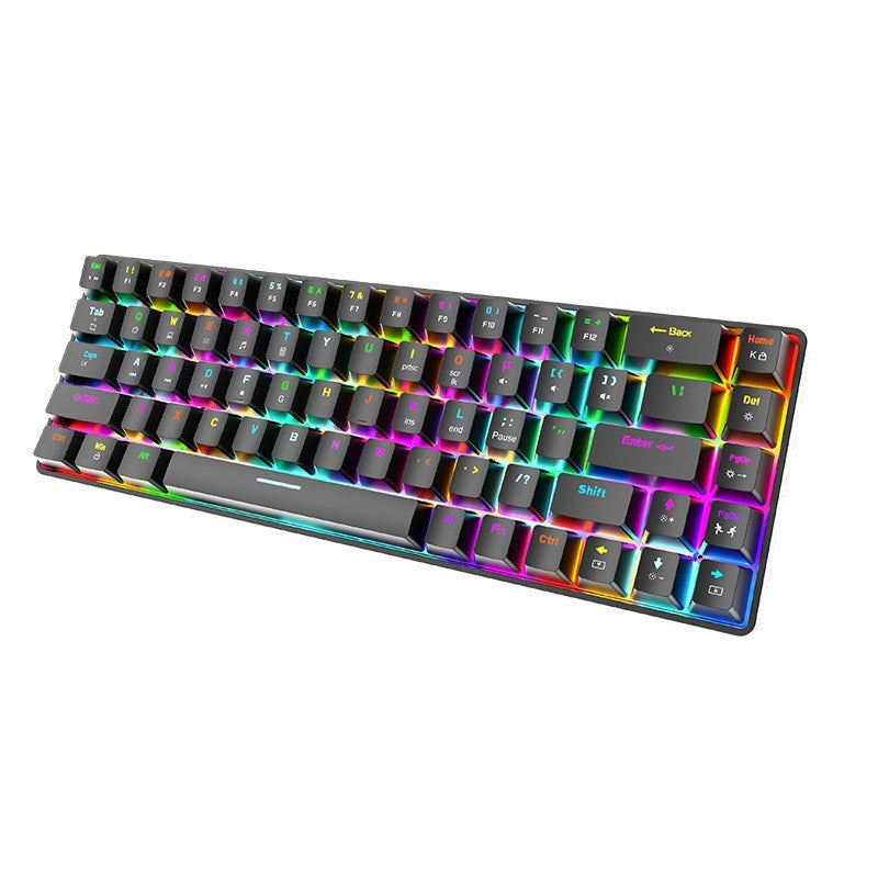 Xinmeng 68-key rgb wireless bluetooth mechanical keyboard blue axis three-mode wireless mobile phone tablet game 60 keyboard