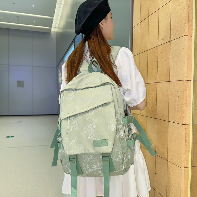 New fashionable youth campus high school student schoolbag, large-capacity backpack, female college student junior high school casual backpack