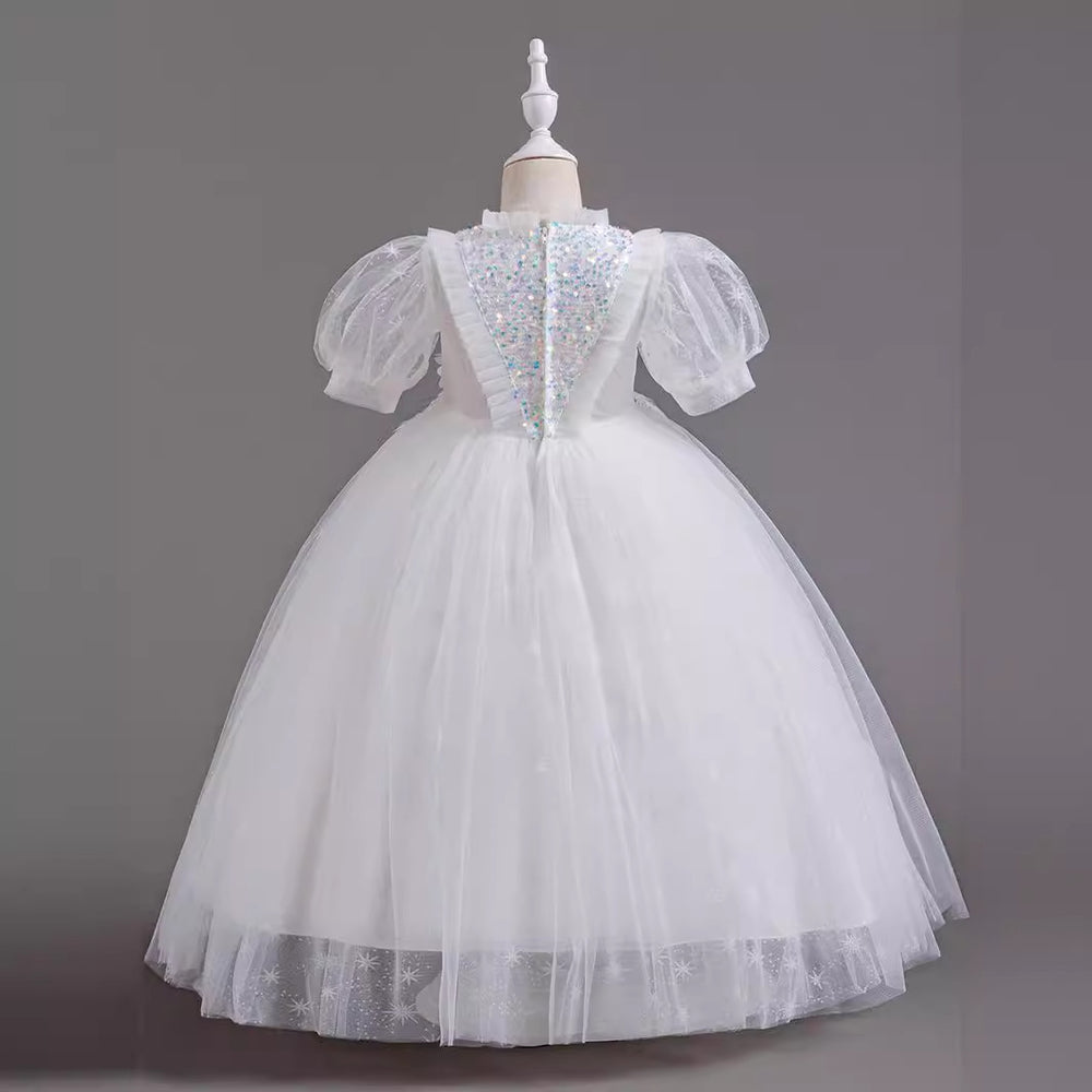 Yimingzhi girls' princess dress - mesh tulle tutu gown for birthday, first birthday, and special occasions - cross-border e-commerce