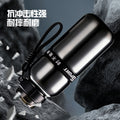 High-style 316 stainless steel dual-drink insulated tumbler with outdoor cycling handle – one-hand open, keeps drinks hot or cold