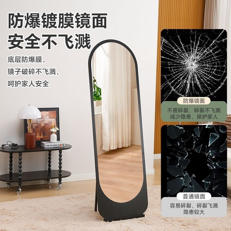 Floor-standing full-length mirror, chinese ancient style solid wood full-length mirror, for home floor-standing mirror, retro floor-standing dressing mirror, metal