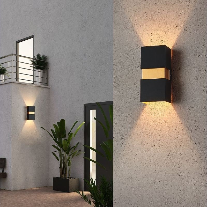 Waterproof indoor and outdoor B & B courtyard aisle stairs hotel balcony double head minimalist modern LED wall lamp