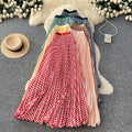 new arrivalgrids pattern patchwork a-line skirt women's high waistslimming lookelegantpleated long skirtwork clothinggrids skirt