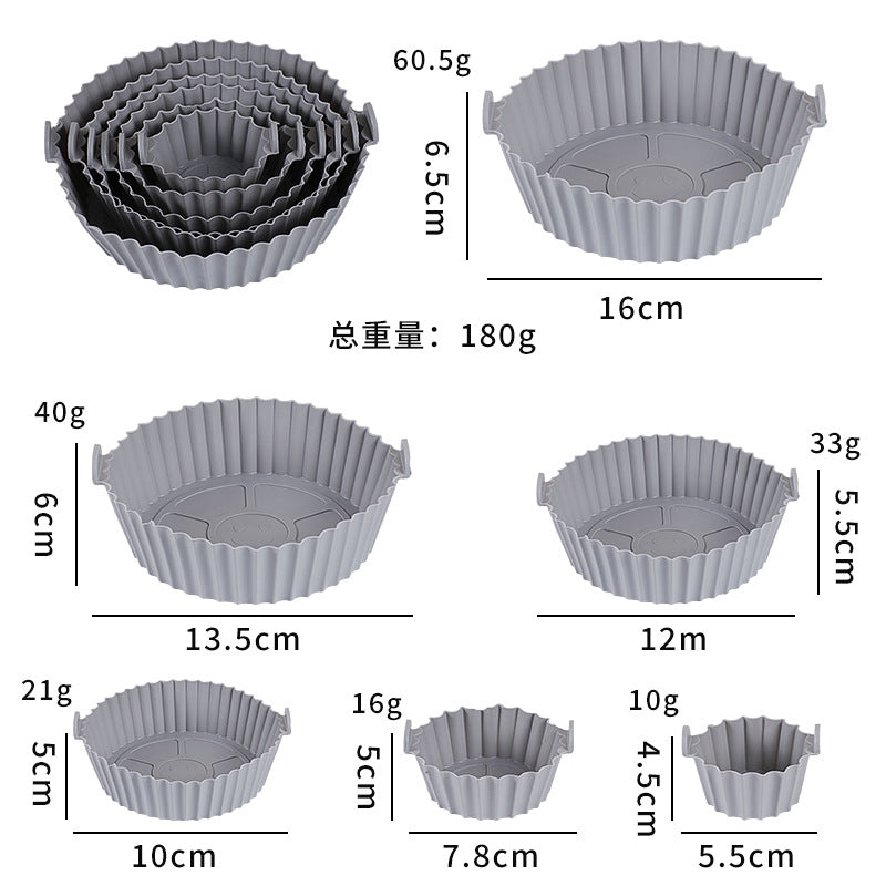 hot-selling silicone baking pan, high temperature resistant air fryer, easy to clean round baking mold, for home silicone baking pan