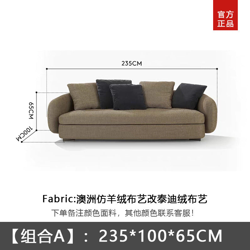 Saint-germain fabric sofa - luxury living room set, italian minimalist curved & unique shape sofa combination