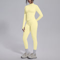 European and american seamless yoga set - slim fit zipper jacket & peach lift butt leggings - women's activewear workout outfit