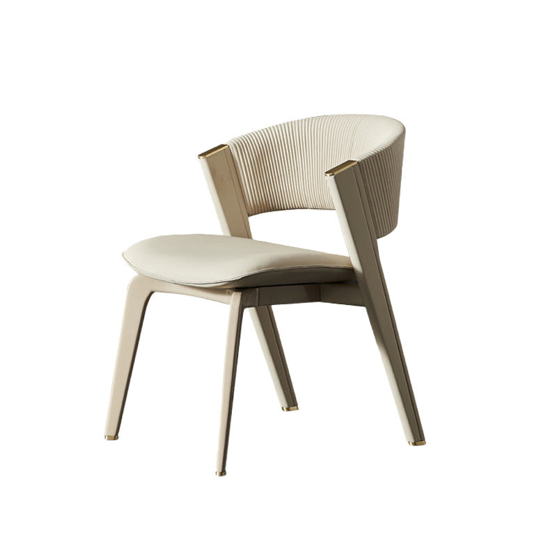 High-end cc dining chair: italian minimalist, light luxury, genuine leather backrest, designer luxury stone dining table and chairs