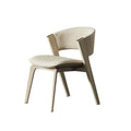 High-end cc dining chair: italian minimalist, light luxury, genuine leather backrest, designer luxury stone dining table and chairs