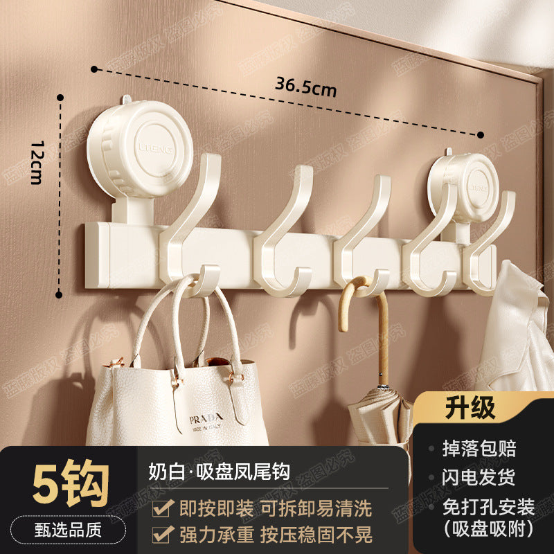 Strong vacuum suction cup hook No punching Strong load-bearing door Hanging hanger Entry door Clothes rack Storage