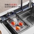 Extra thick 5.0 whale rain dance waterfall 304 kitchen honeycomb sink single slot digital display thickened stainless steel vegetable basin