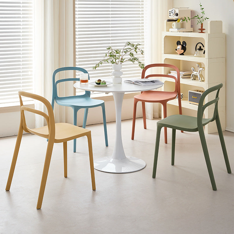 Plastic dining chair for home backrest chair smith casual chair cafe hotel negotiation chair high back dining table