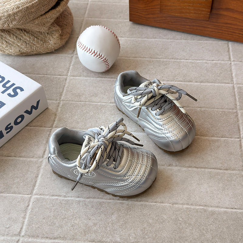 ins children's moral training shoes 2025 spring and autumn new Korean version girls soft-soled Forrest Gump shoes boys casual sports shoes