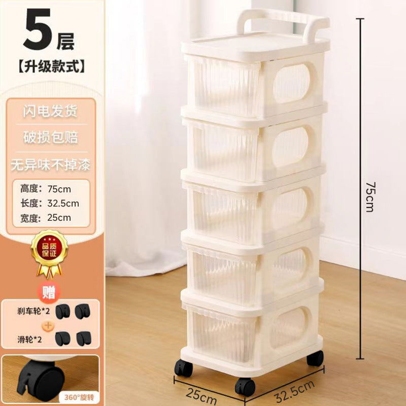 Household Shelf Cart Mobile Snack Cart Bedroom Storage Box Drawer Storage Box Mobile Shelf
