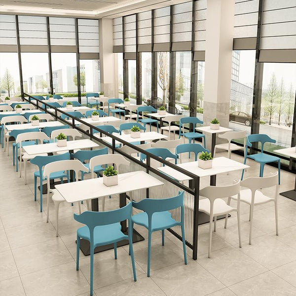School cafeteria restaurant table and chair combination hot pot barbecue Malatang noodle shop snack fast food milk tea shop rock slab table