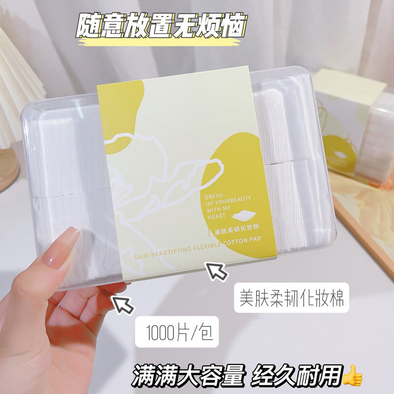 Colorful fenling boxed cotton pads thin 1000 pieces water-saving wet compress cotton comfortable soft makeup remover towel factory direct supply