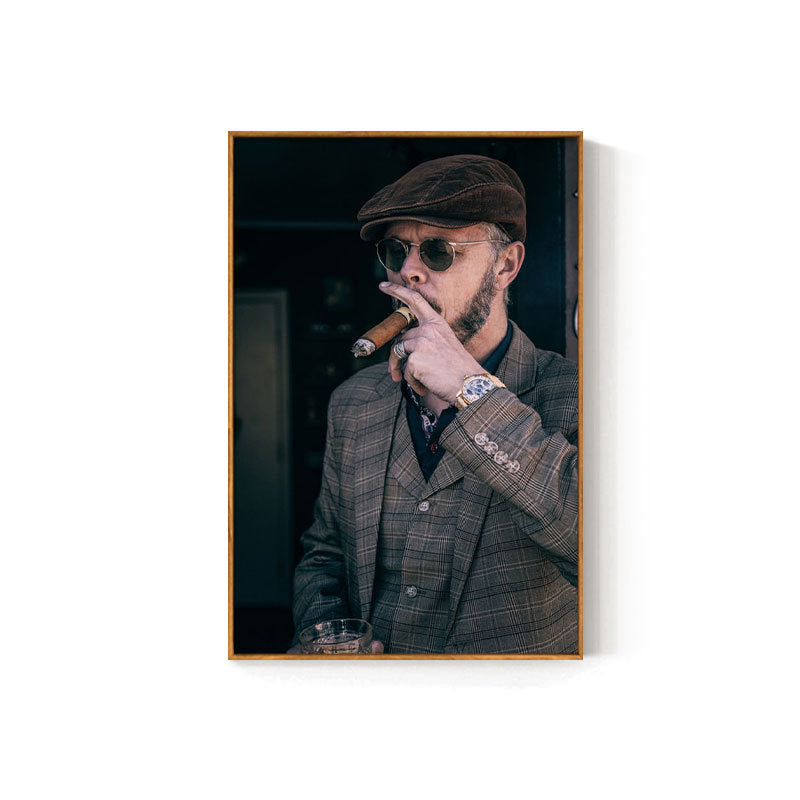 Cigar bar hanging painting American bar high-end club nightclub box wall decoration painting whiskey tobacco and alcohol shop mural