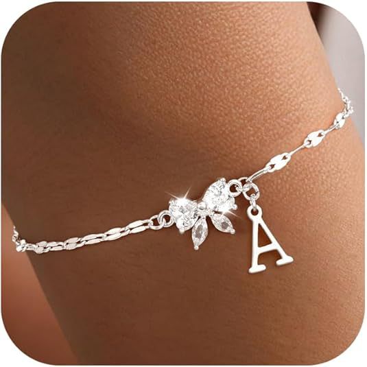 Wholesale hot-selling zircon butterfly bracelet for amazon, creative and exquisite 26-letter jewelry, light luxury women's accessories