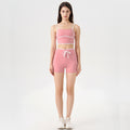 new arrivalcontrast color white striped running drawstring pants shorts three-quarter pants sports intimates bra yoga suit for women