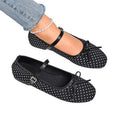 Plus size square heel slip-on flats for women -  summer new french style bow mary janes