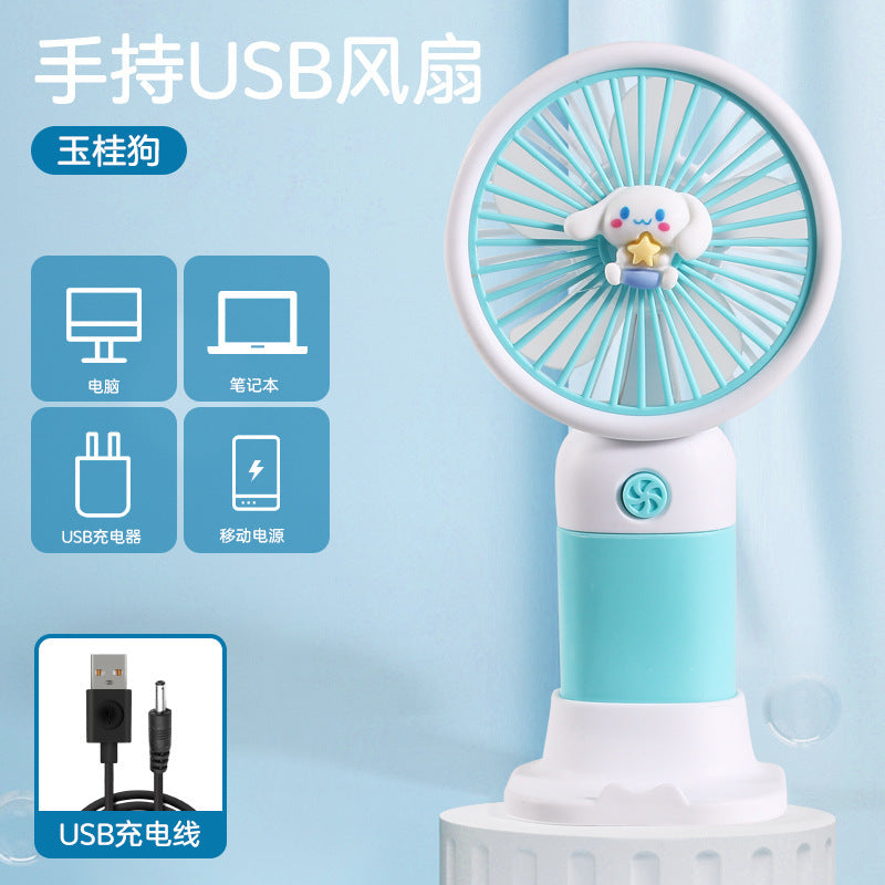 hot-selling handheld mini fan, featuring a cute floral cartoon design. usb powered, desktop mini portable fan, perfect for student gifts and wholesale