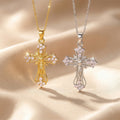 European and american cross-border hot-selling fashion copper inlaid zircon full diamond necklace for women, light luxury niche unique non-fading clavicle chain jewelry