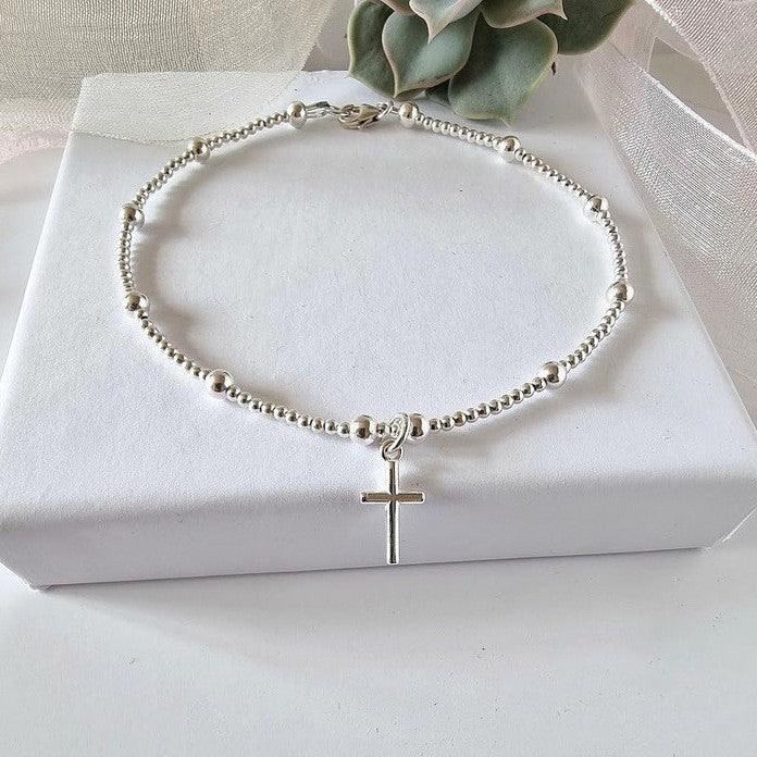 Bestselling european and american cross beaded bracelet - stainless steel minimalist style personalized commute jewelry for women 2025