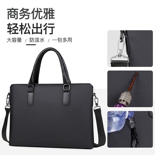 Yishan briefcase printing logo briefcase unit festival meeting bag college training document bag messenger bag male
