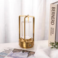 Luxury metal touch table lamp - bedroom bedside lamp, portable rechargeable bar & dining table lamp, camping atmosphere retro night light