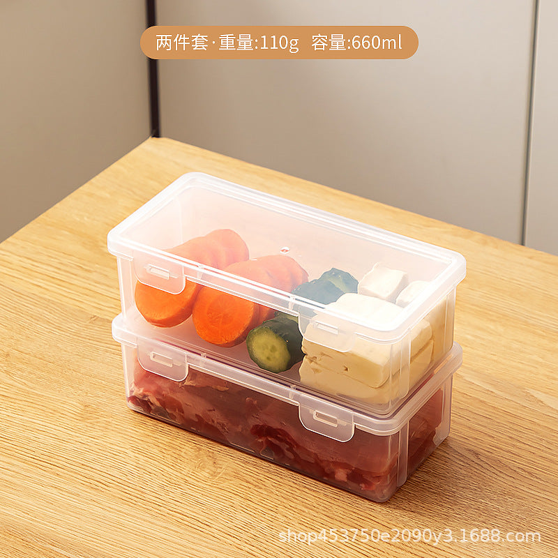 Kitchen Food Refrigerator Fresh-keeping Box Sealed Transparent Plastic Classification Multifunctional Frozen Meat Refrigerator Frozen Storage Box