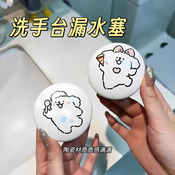 Washbasin Deodorant bouncing core Washbasin water plug bouncing core launching ceramic basin Universal drain plug Press bounce