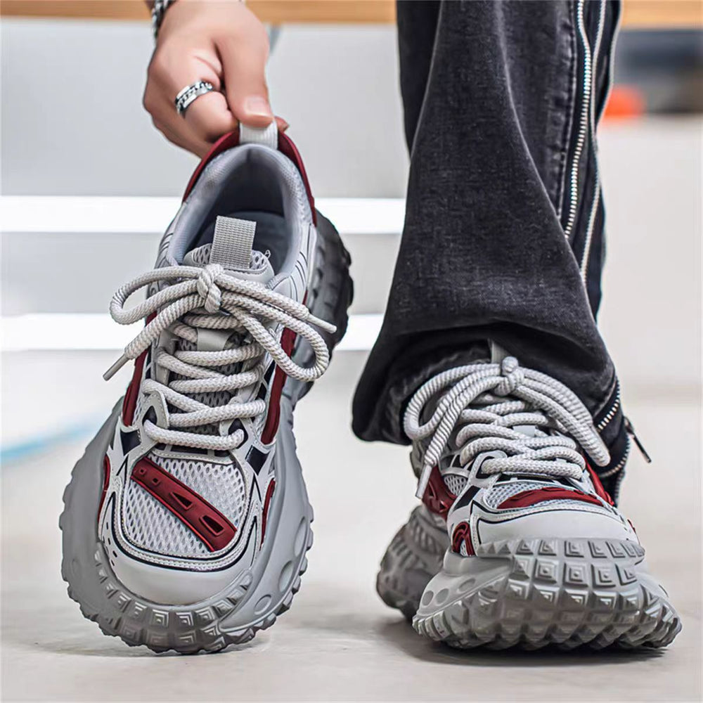 Men's shoes 2026 new summer breathable mesh casual anti-slip height increasing hong kong style trendy brand student sports dad shoes