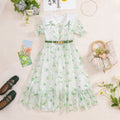 Girl's korean style floral print dress - chiffon casual new arrival  - mori girl style, pastoral print, cross-border hot seller, ready to ship