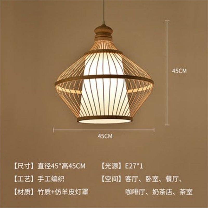 Lantern Bamboo Art Chandelier Bar Bed and Breakfast Tea Room Hot Pot Restaurant Hotel Simple Japanese Restaurant Bamboo Catering Shop Lighting