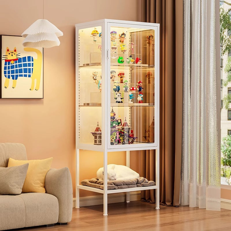 Glass display cabinet, hand cabinet, steel dustproof transparent model storage cabinet, pain cabinet, toy storage cabinet, display bookcase
