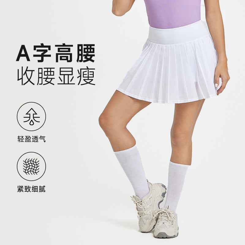 Premium quick-dry pleated tennis skirt - anti-exposure golf & badminton shorts - women's fitness running skort