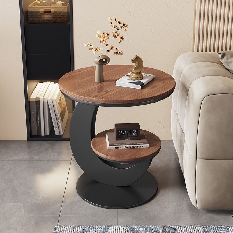Accessible luxury side living room sofa side table balcony round table double layer classy simple creative small table bedside for home coffee table