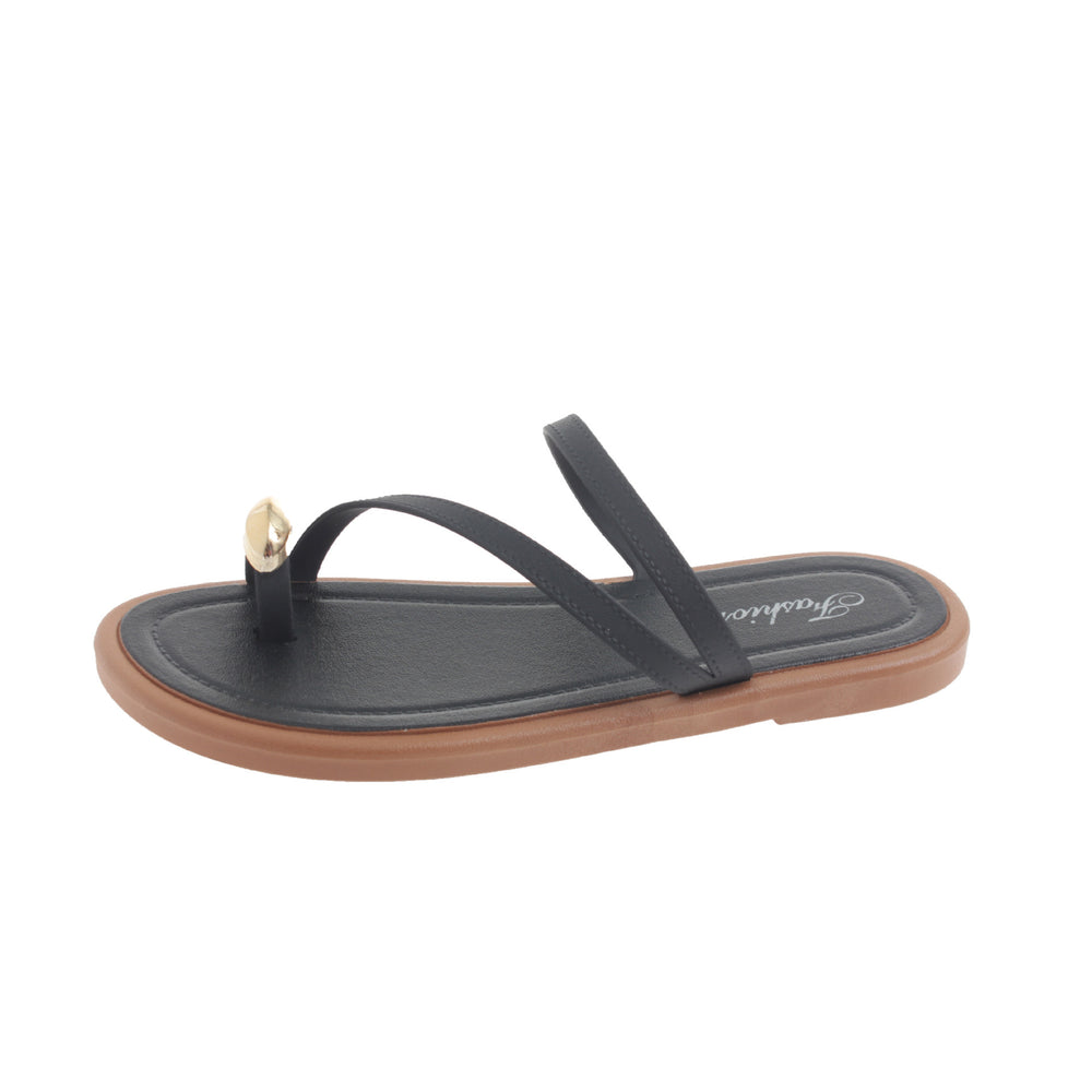 2024 new women's thong sandals - summer outdoor wear, fairy style, new flat anti-slip design, perfect with skirts, soft sole, single strap
