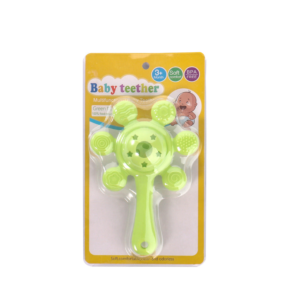 Cross-border new products baby silicone palm rattle toothpaste food grade silicone imitation eating hand toys baby grinding teeth toys