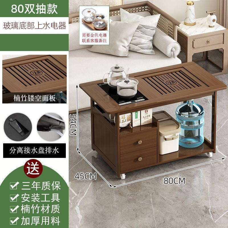 Movable tea table balcony new arrival coffee table living room tea table small for home tea table all-in-one complete set of tea cabinets