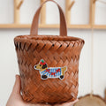 Wall-mounted hand-woven storage basket, toy sundries storage box, ginger and garlic storage basket, imitation rattan woven wash basin storage basket
