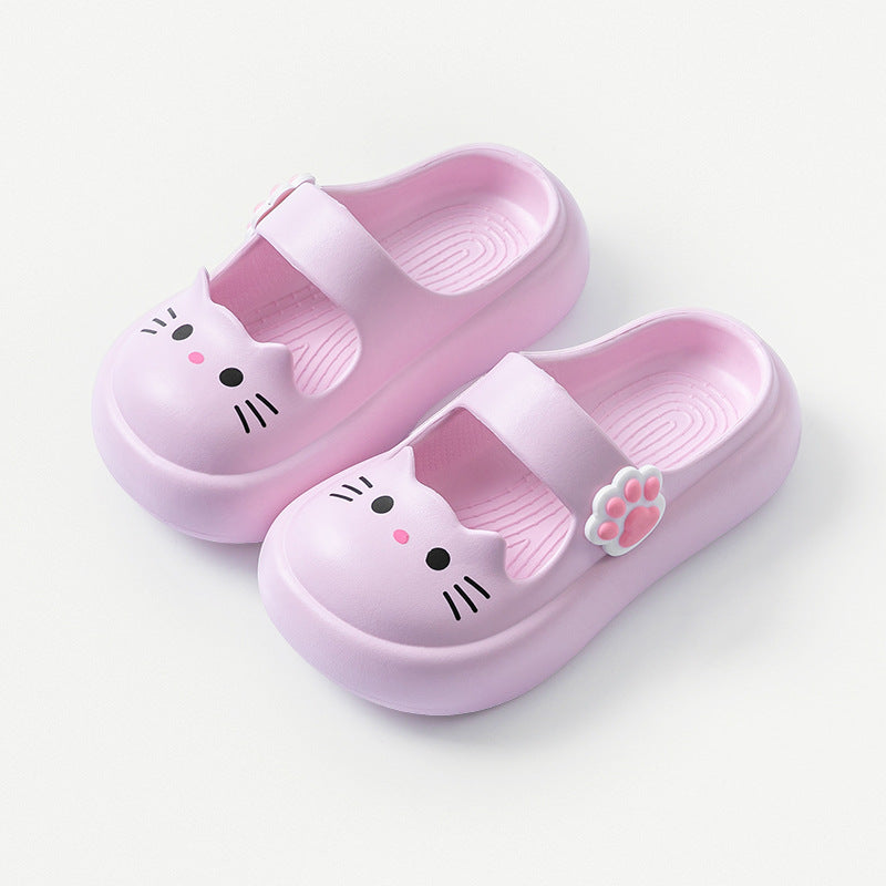 Mary Jane summer children's slippers girls princess shoes home non-slip sandals middle and older children wear bag head cool slippers