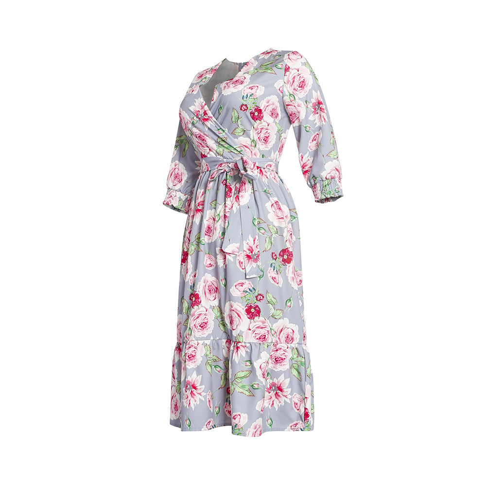 Aliexpress cross-border sourcing: african fashion plus size women's clothing -  summer collection - slimming chiffon printed dress